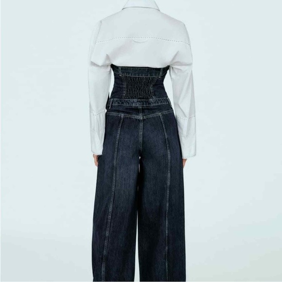 NWT ZARA TRF STRAPLESS DENIM JUMPSUIT - Picture 12 of 12
